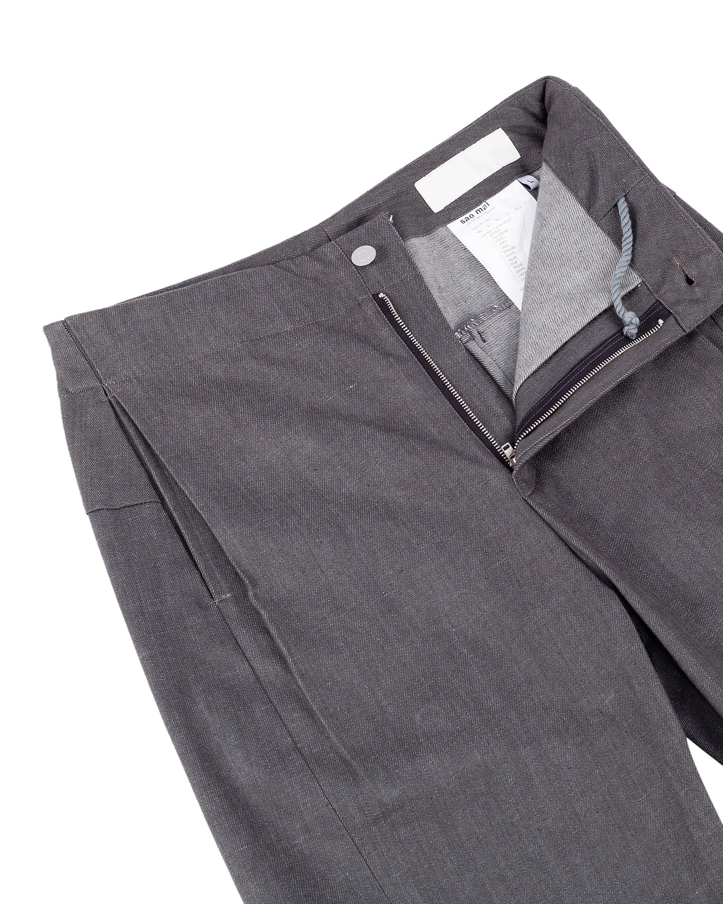 Twisted Wide-Leg Denim Trousers