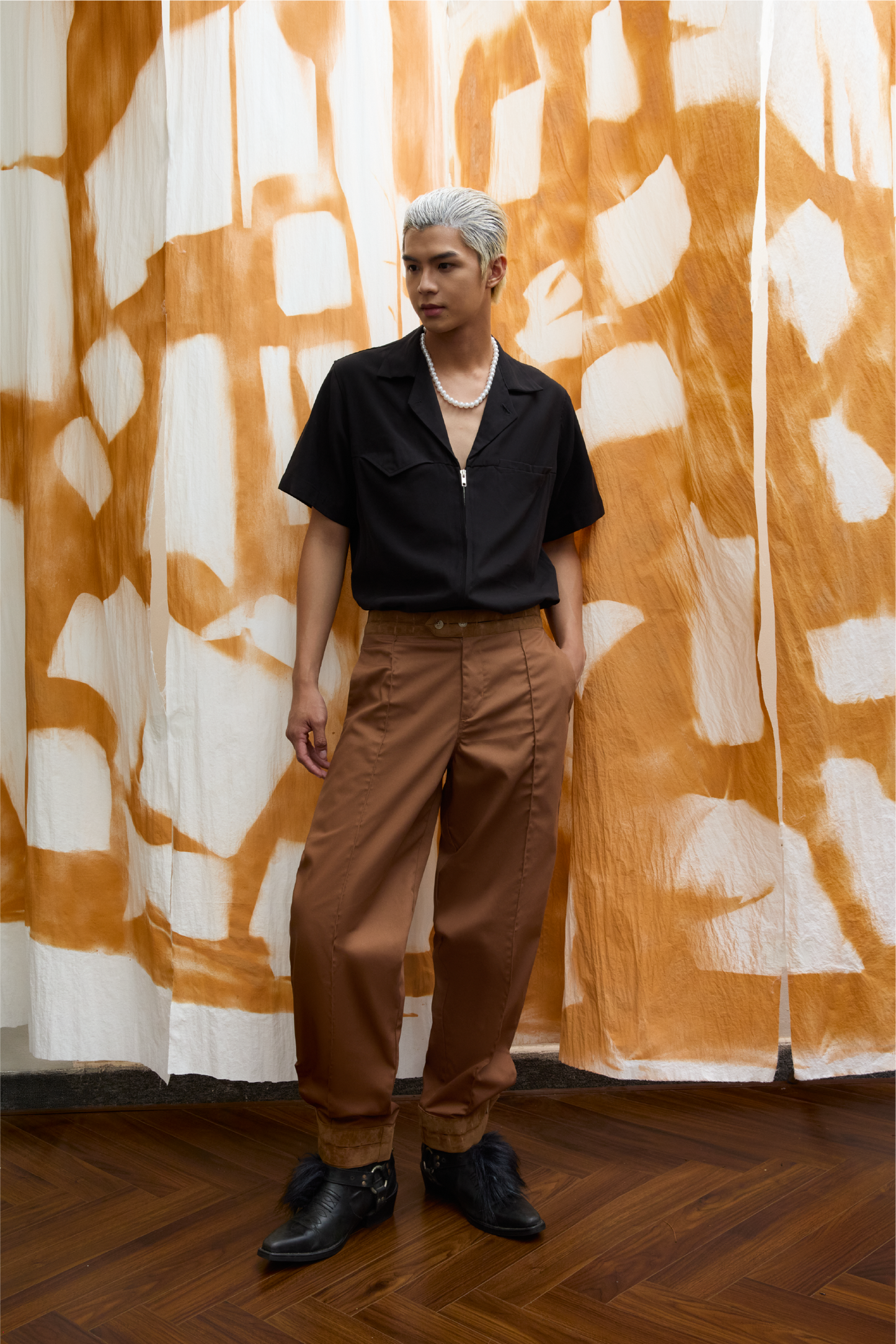 Velvet Straps Trousers