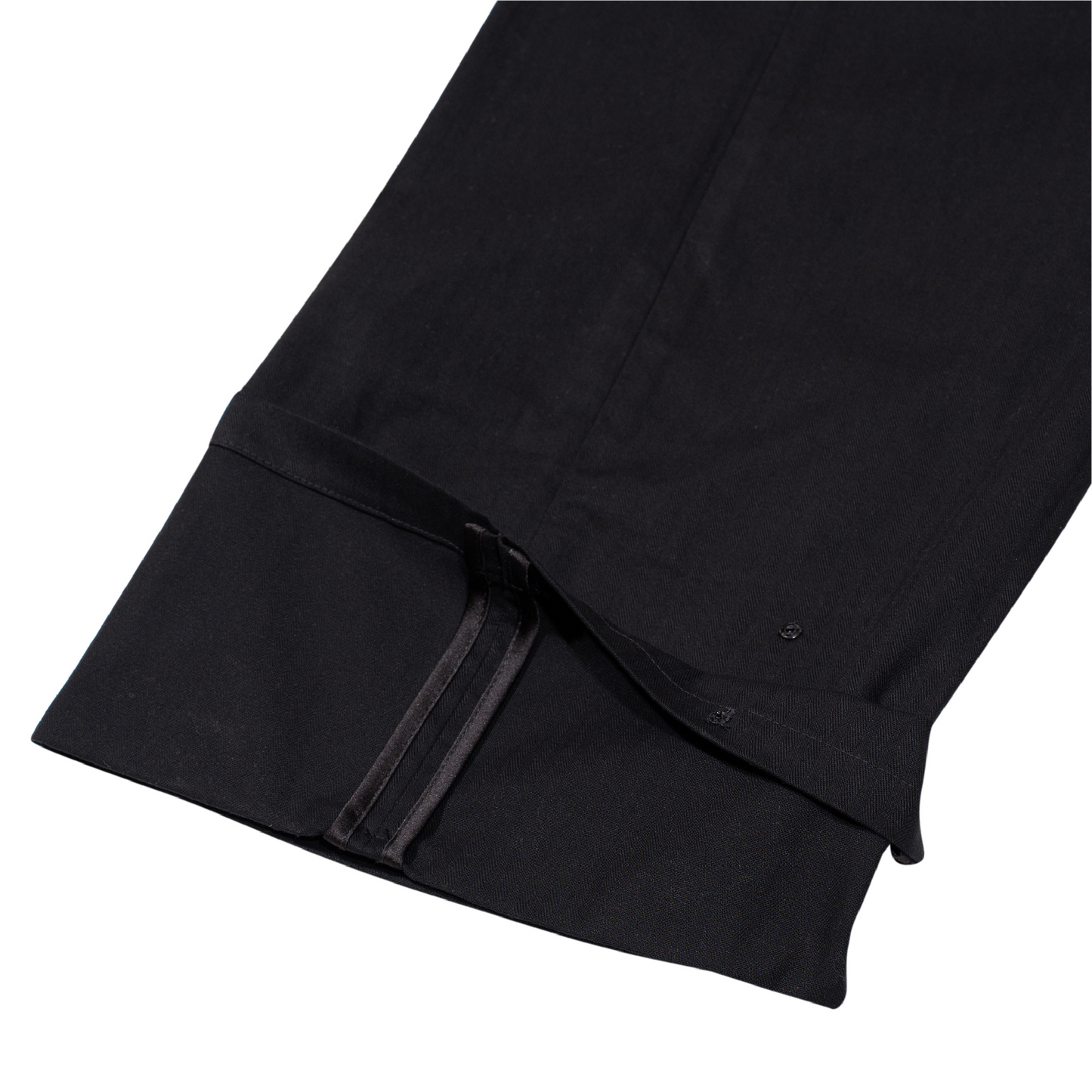 Satin-Selveged Herringbone Trousers