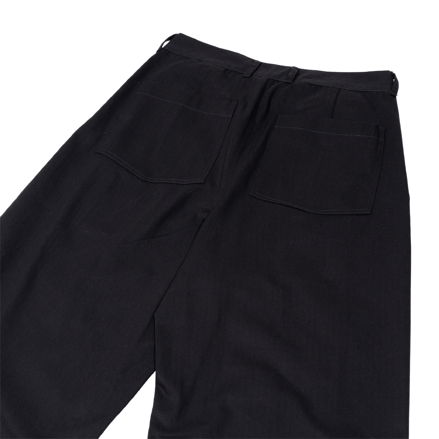 Satin-Selveged Herringbone Trousers