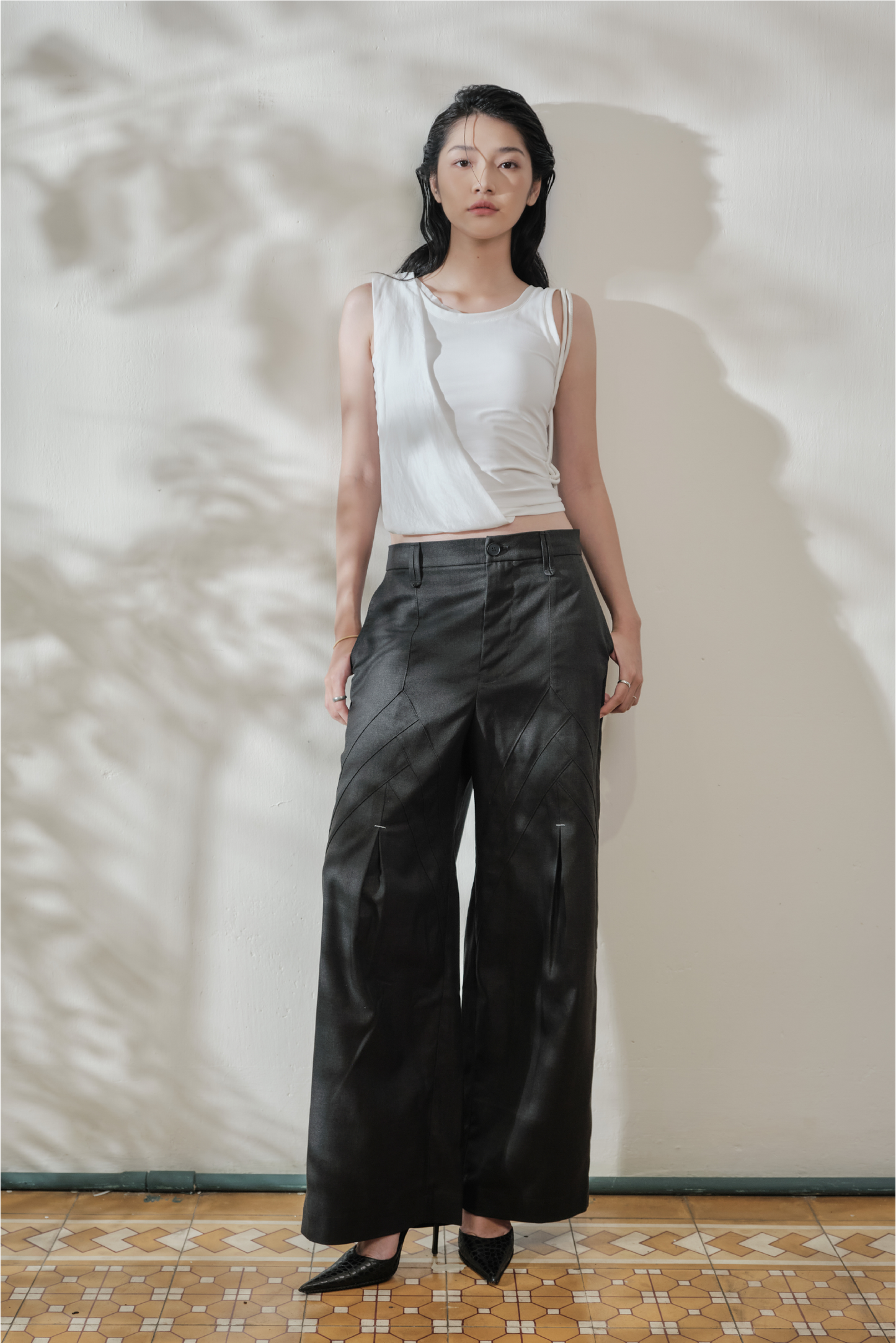 Bamboo Shoot Pleated Trousers