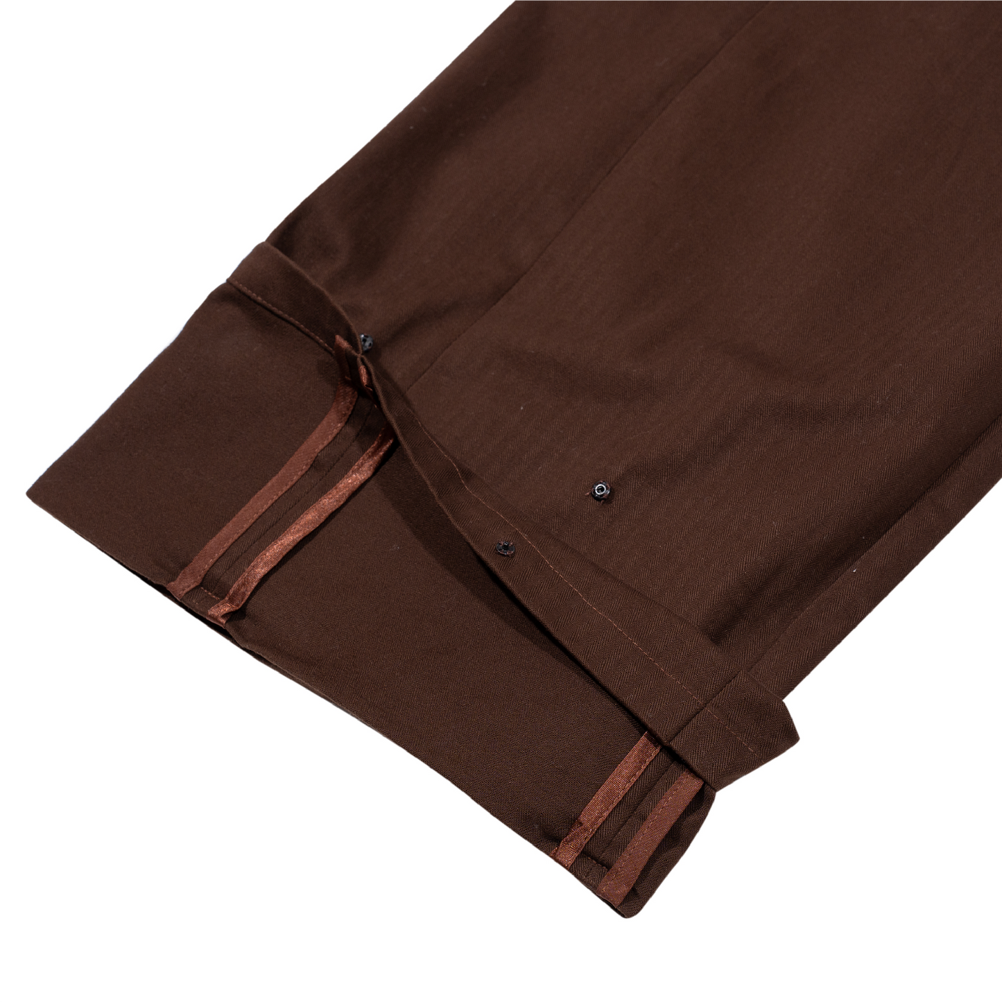 Satin-Selveged Herringbone Trousers