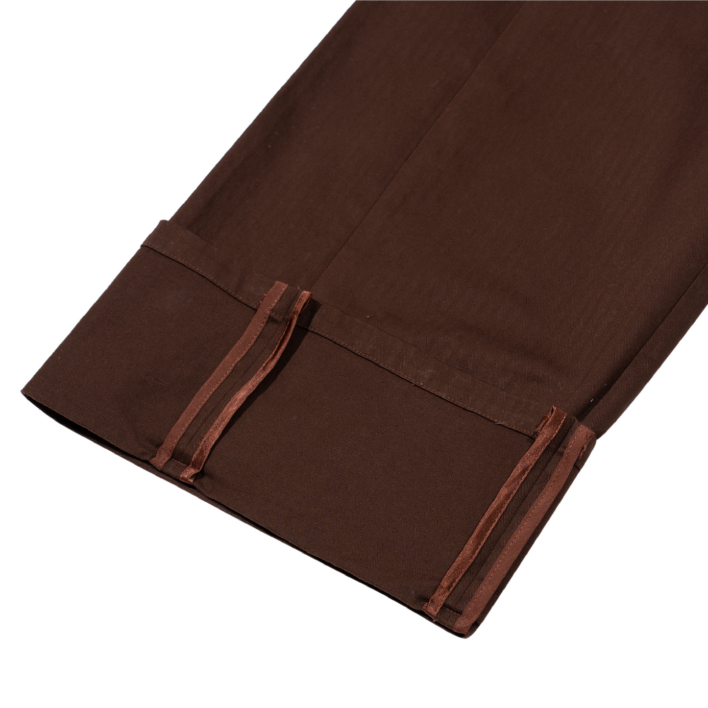 Satin-Selveged Herringbone Trousers