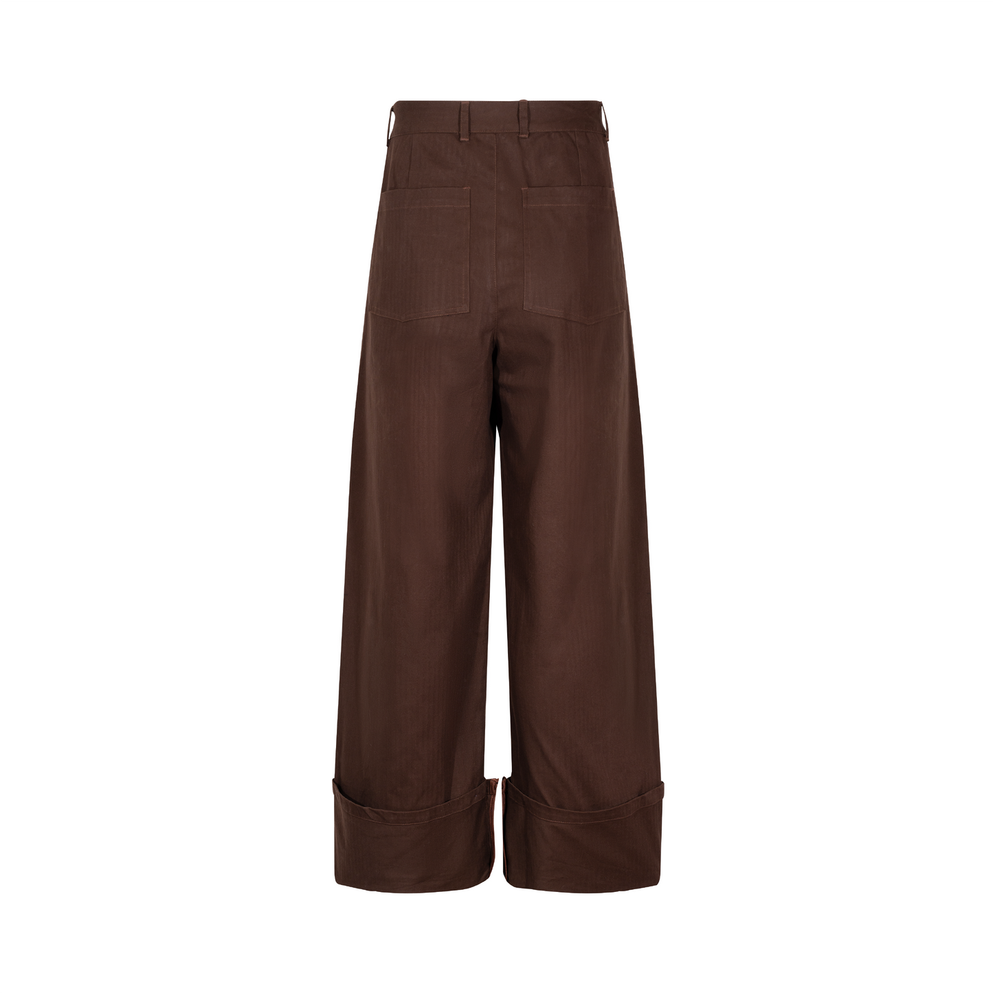 Satin-Selveged Herringbone Trousers