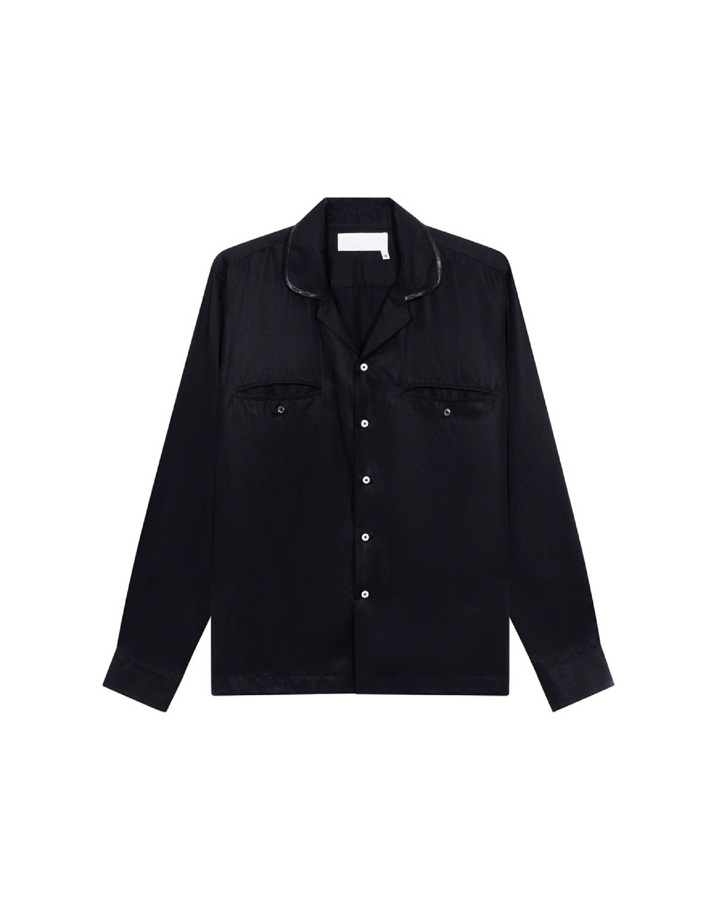 Satin-Collar Tencel Shirt