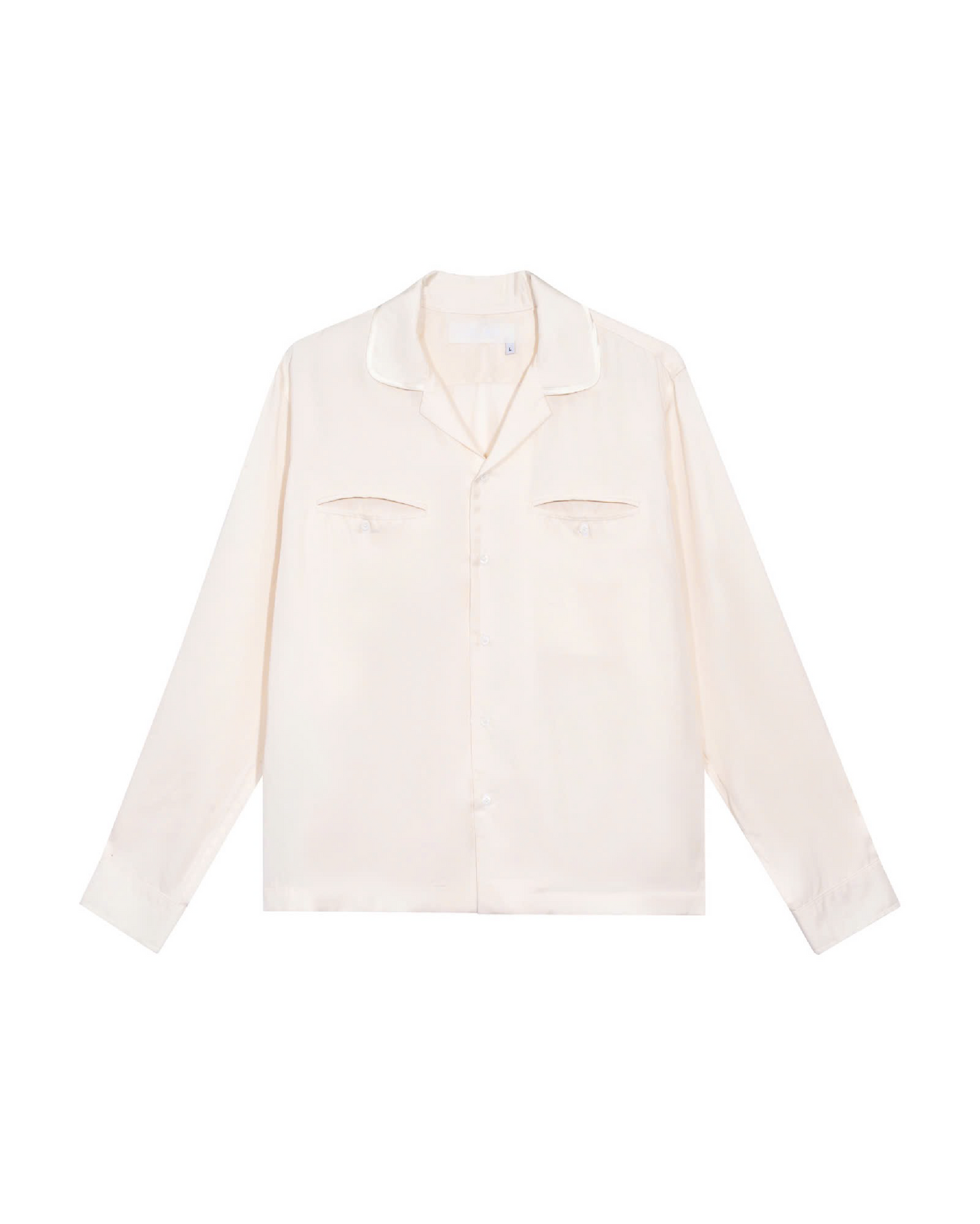 Satin-Collar Tencel Shirt