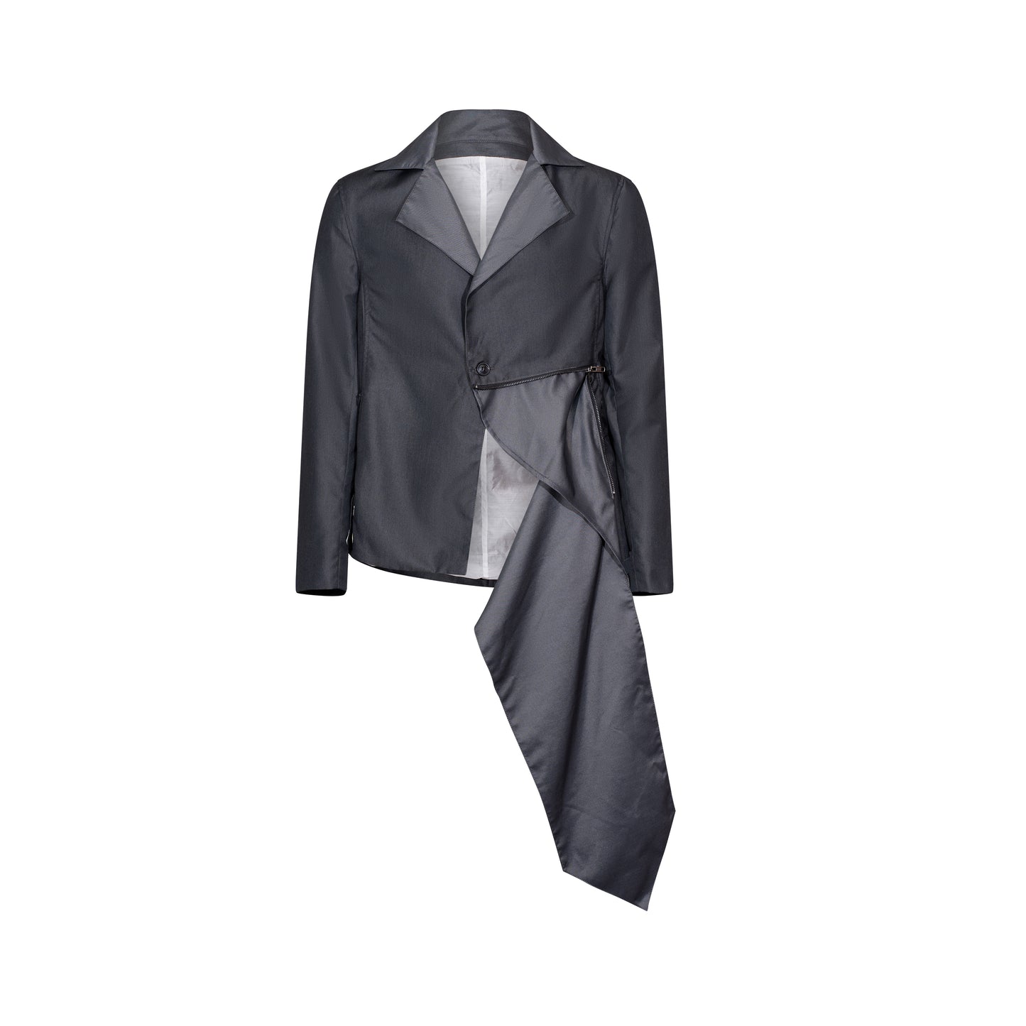 "Belts" Asymmetrical Blazer Grey