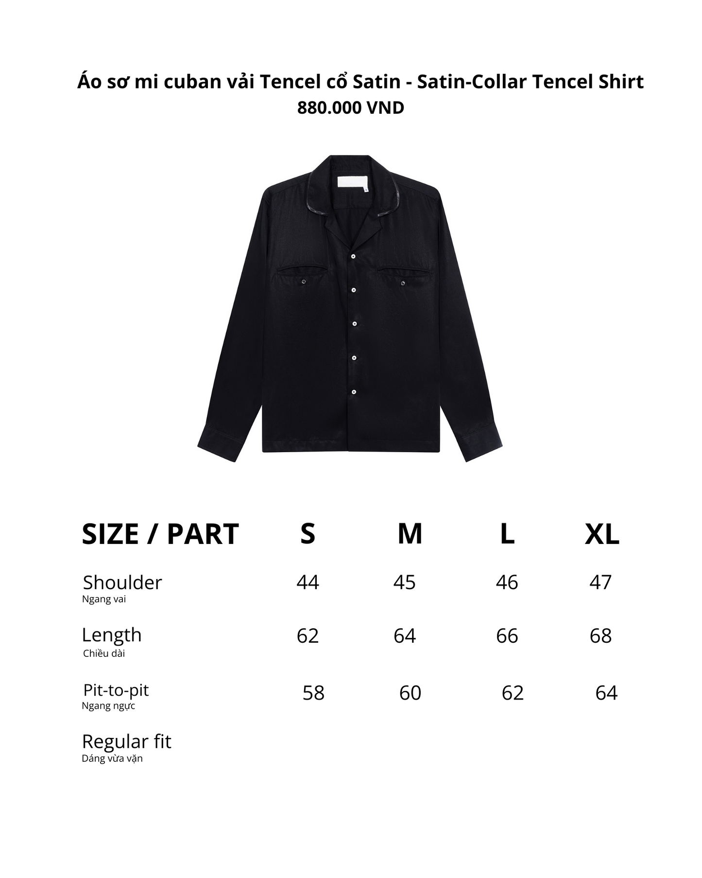 Satin-Collar Tencel Shirt