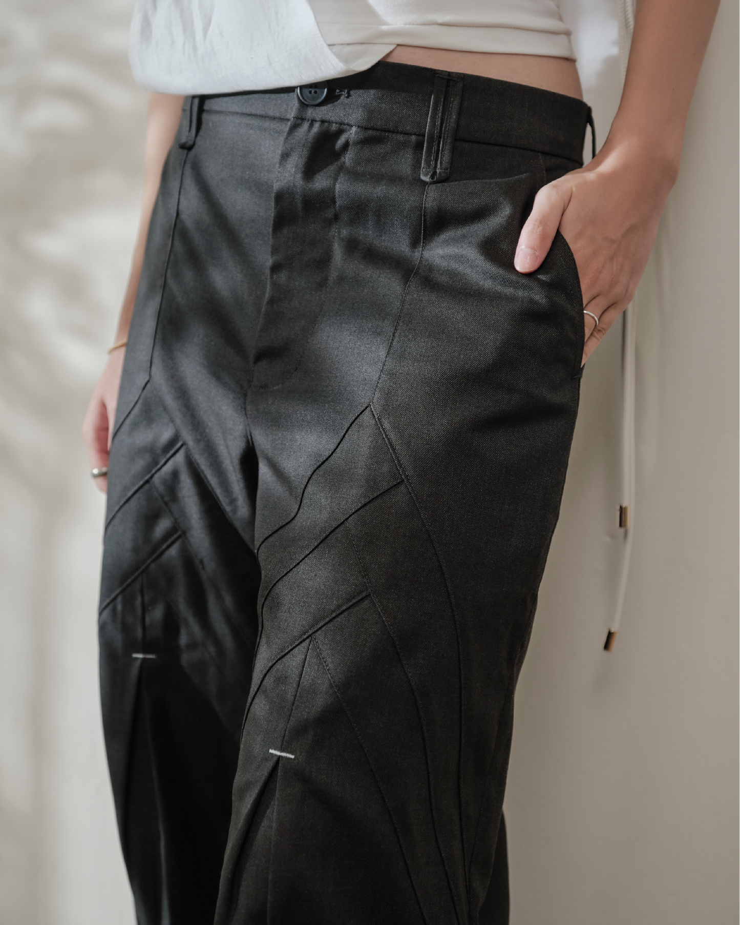 Bamboo Shoot Pleated Trousers