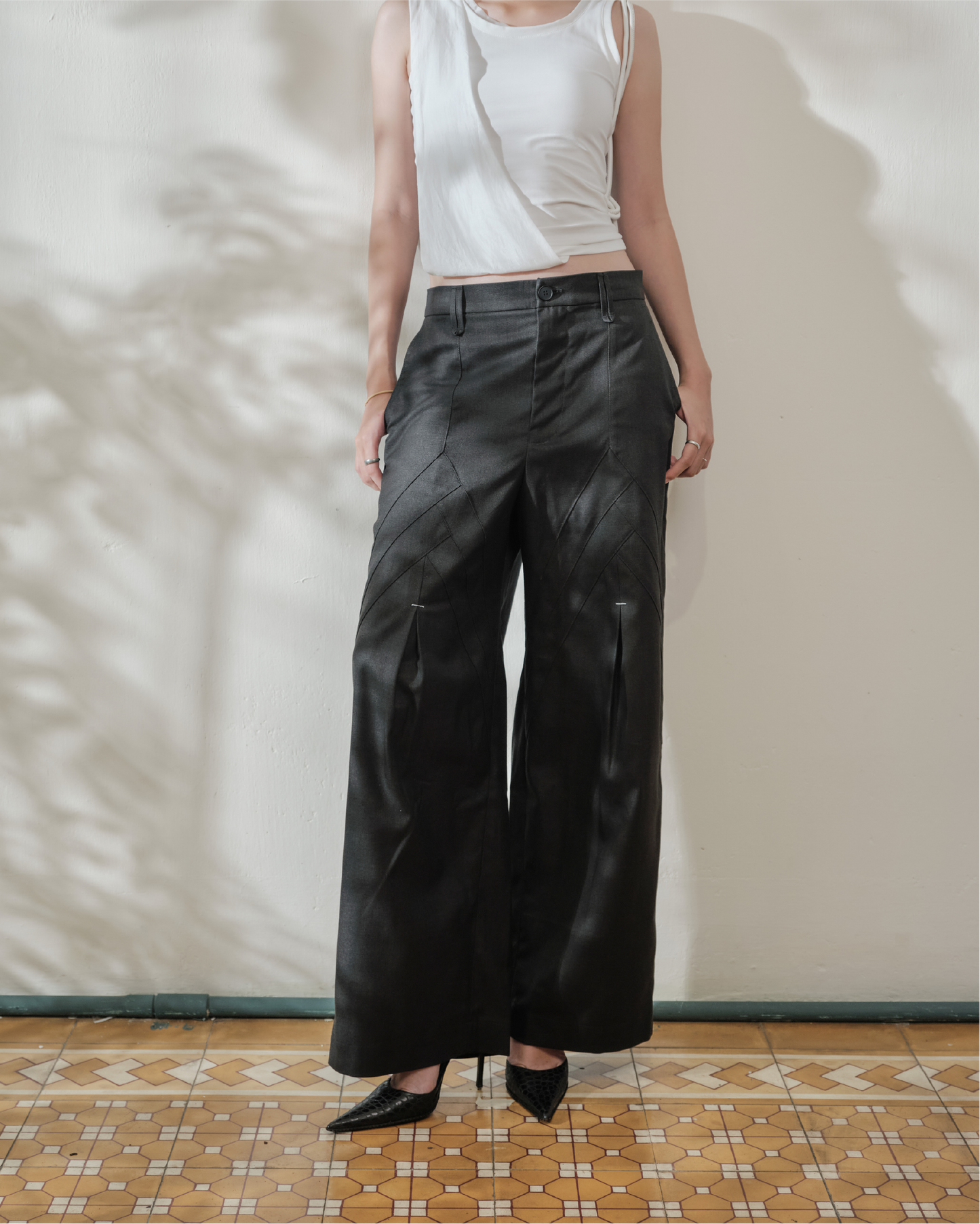 Bamboo Shoot Pleated Trousers