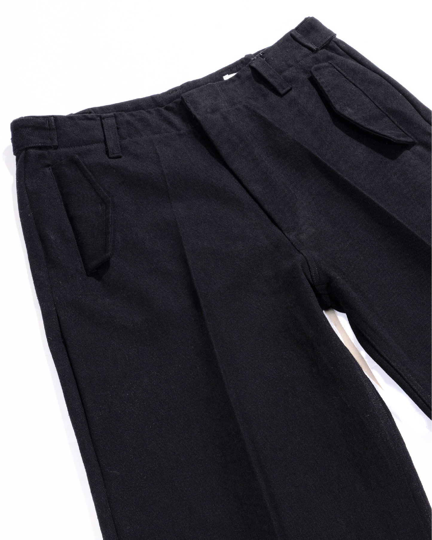 Denim Pleated Trousers